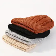 Шерстяные мужские зимние шапки модные вязаные черные шапки осенние шапки толстые и теплые шапки Скалли горошек мягкий вязаный шерстяной Хлопок