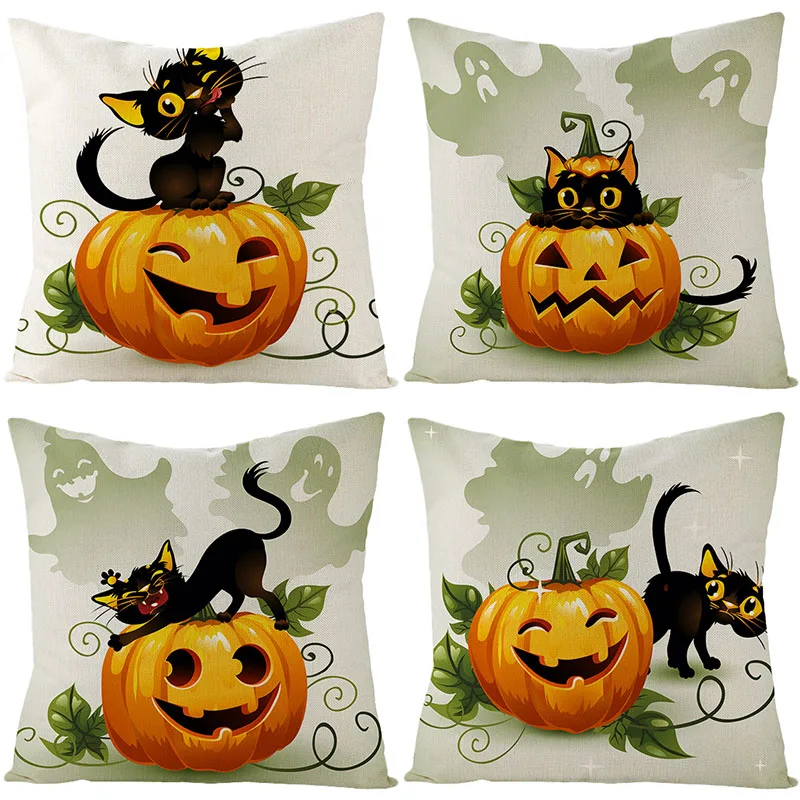 

45*45cm For Halloween Cushion Cover For Chair Sofa Northern Europe Comfortable Cushion Cover Castle Cushion Case For Bedroom