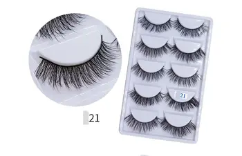 

New 5 pairs thick false eyelashes black long 3d mink eyelashes eyelash extension professional mink lashes makeup eye lashes 21