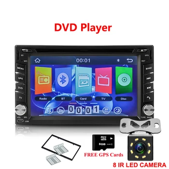 

2 Din Car dvd gps player HD Support reversing rear view Bluetooth USB SD CD TV 2 DIN Car Radio FREE MAP CARD+Frame metal fastene
