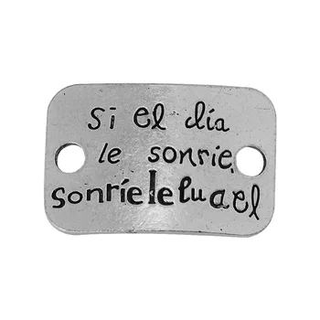 

20pcs Spanish Connector,Bracelet Connector,Bracelet Tag,Espanol,Tibetan Silver,Curved Sideway,"Si el..."-10060902