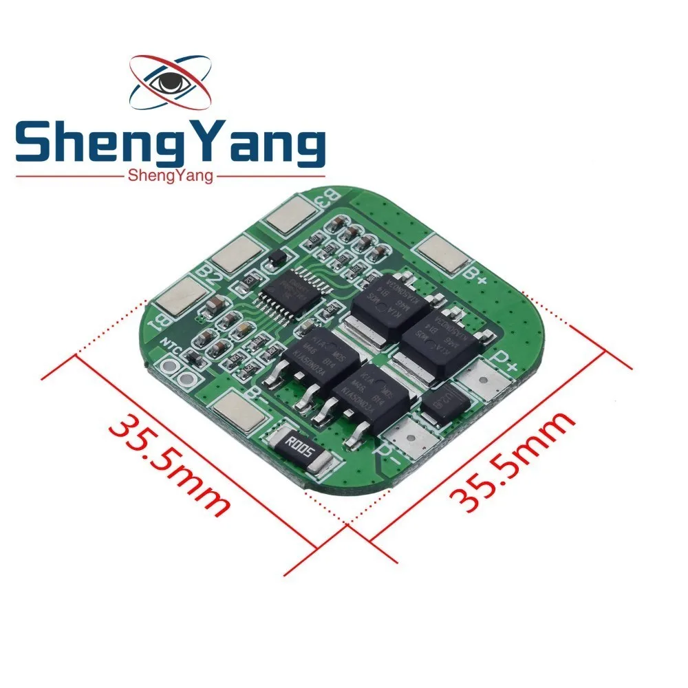 ShengYang 4S 14 8 в/16 в 20A пиковая плата защиты литий ионной батареи BMS PCM bms pcm для литиевой