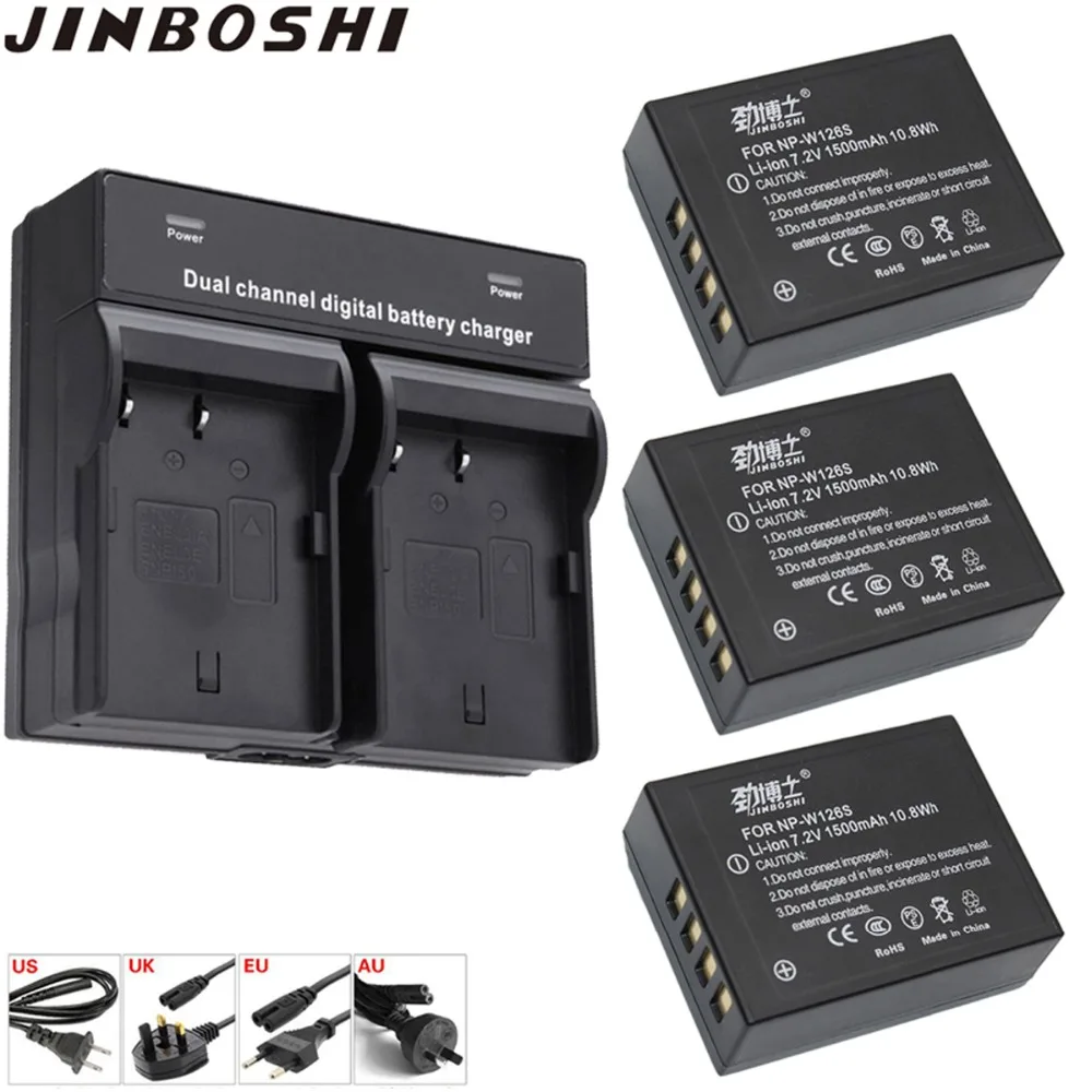 

3X NP-W126S NP W126S Camera Battery + LED Dual Charger for Fuji NP-W126 X-T10 XT10 X-Pro1 XPro1 X-T1 XT1, HS30 33 35 50