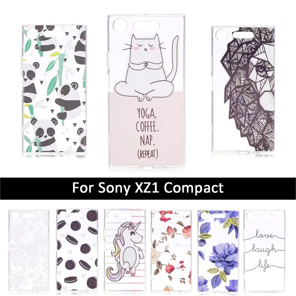 Luxury Case For Sony Xperia XZ1 Compact G8441 Soft TPU Silicone Back Phone Cover XZ1Compact Protective Cases bag |