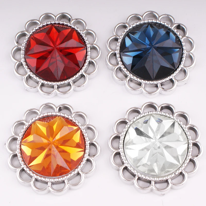 

SZ1712 resin flower 30mm snap button fit 30mm snap jewelry DIY