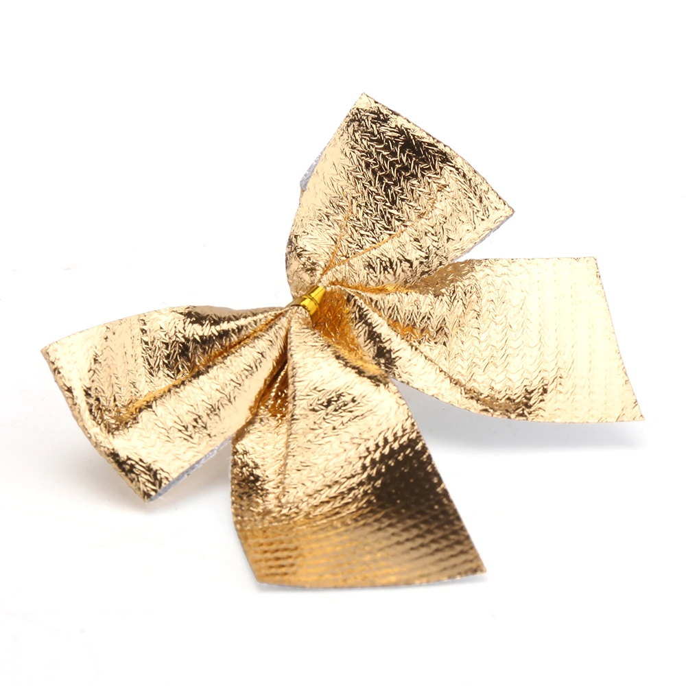 

12PCS Christmas Tree Bow Decoration Baubles Merry XMAS Party Garden Bows Ornament For Home Merry Christmas Tree Decoration