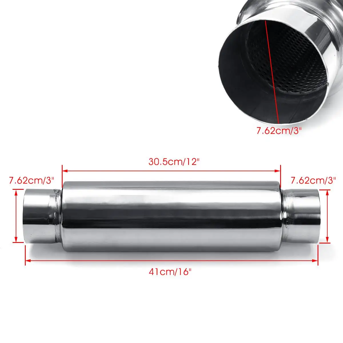 Silenciador de Escape Universal para Carro Cano de Escape com Saída de 76mm Mod. 397239 5 Automóveis e motos