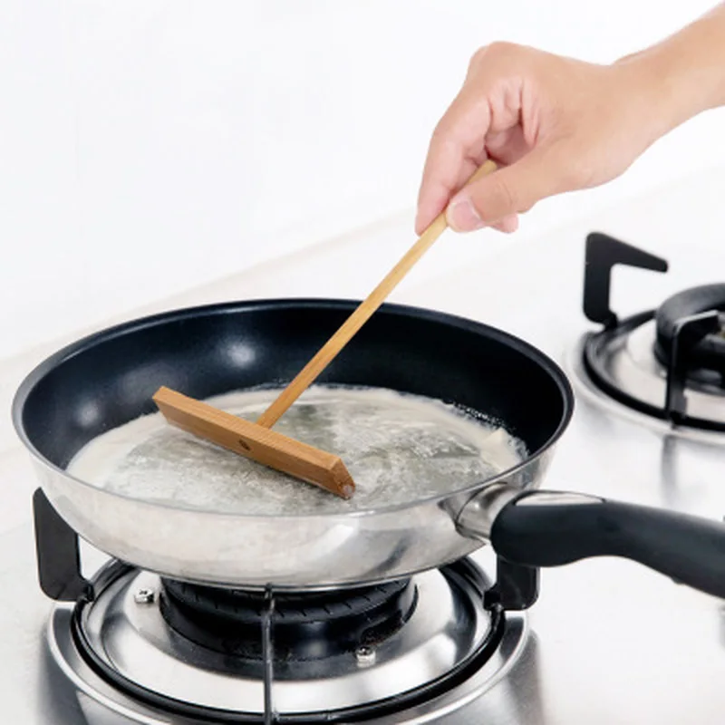 1PCS 12*17cm Wooden T Letter Kitchen Stick Spreader Crepe Pancake Batter Maker
