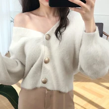 Осенний свитер, кардиган, женский,, Ретро стиль, однотонный, длинный рукав, для женщин, открытый шов, Повседневный свитер, cachemira, Корейская верхняя одежда для женщин