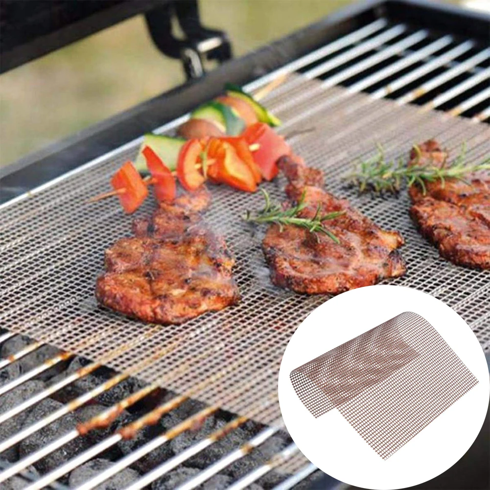 

BBQ Grill Mesh Non-stick Grill Mesh Teflon Teflon BBQ Mat Non Stick Fish Vegetable Smoking Pad Kitchen Accessories for Stove