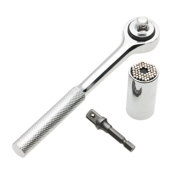 

2017 High Quality 3PCS Multifunction Grip Socket Wrench Power Drill Adapter Hand Repair Tool