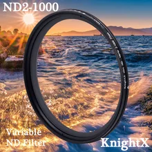 KnightX ND2 к ND1000 фейдер переменной ND фильтр Регулируемый для canon nikon 49 мм 52 мм 55 мм 58 мм 62 мм 67 мм 72 мм 77 мм аксессуары