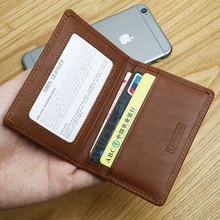LANSPACE men’s leather coin purses holders brand wallet card holder thin card id holders