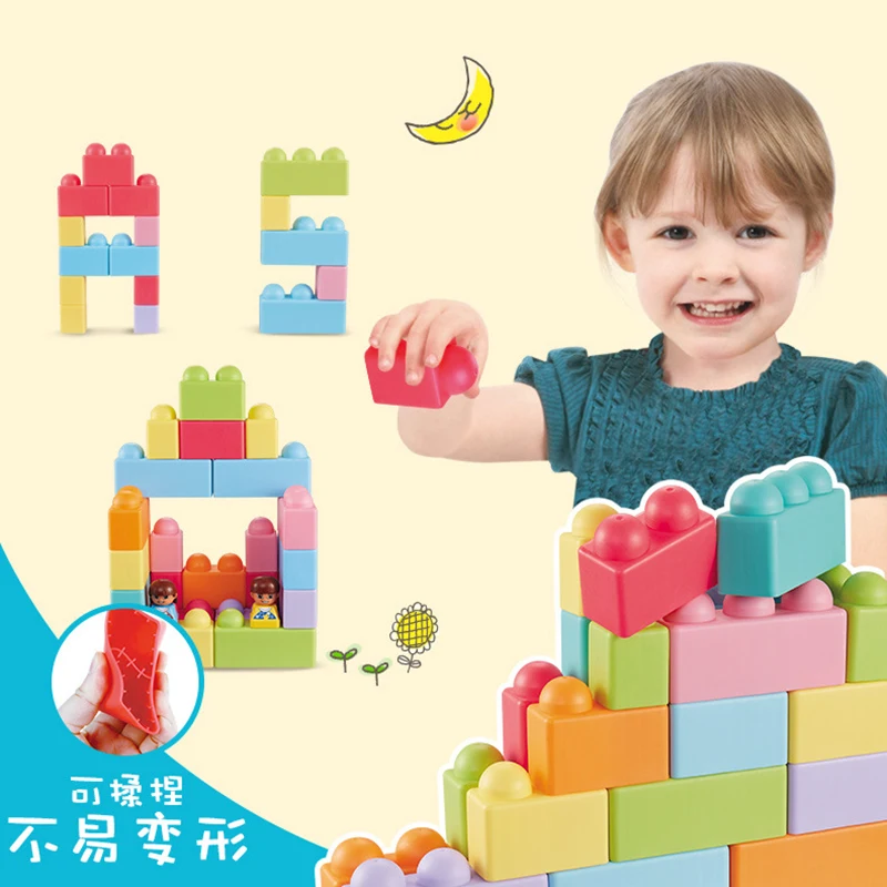 

51Pcs Colorful Building Blocks Toys ABS Safe Material Assembling Model Component Blocks Number Animals Educational Block Toys