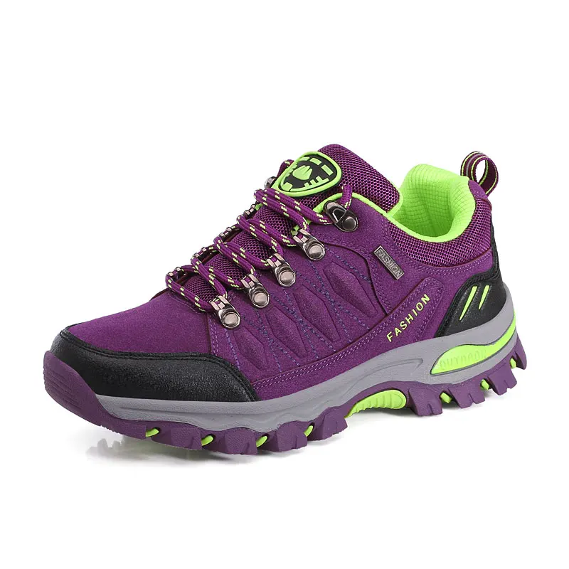 Мужская дышащая защитная обувь со стальным носком Мужская Уличная противоскользящая стальная прочная обувь рабочие ботинки большого размера - Цвет: purple