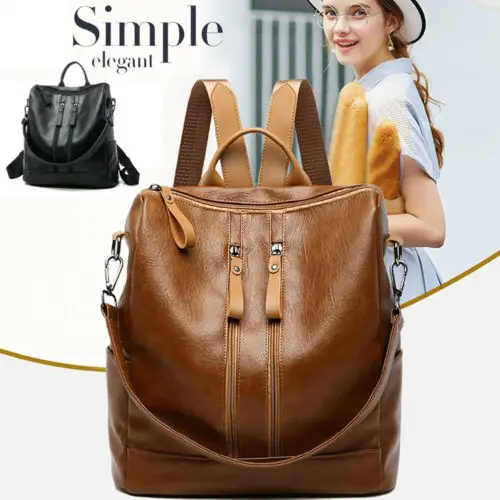 Women's Fashion PU-Leather Waterproof Travel Backpack Student School Bag New Women's Fashion PU-Leather Waterproof Travel Backpack Student School Bag New