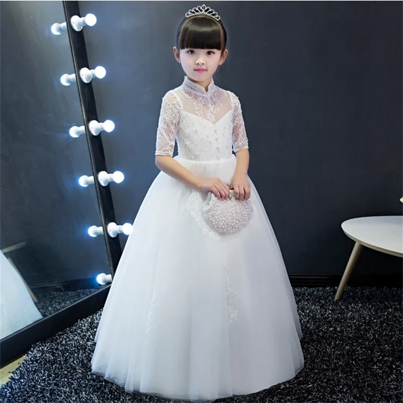 princesa comunhão festa pageant vestido com meia