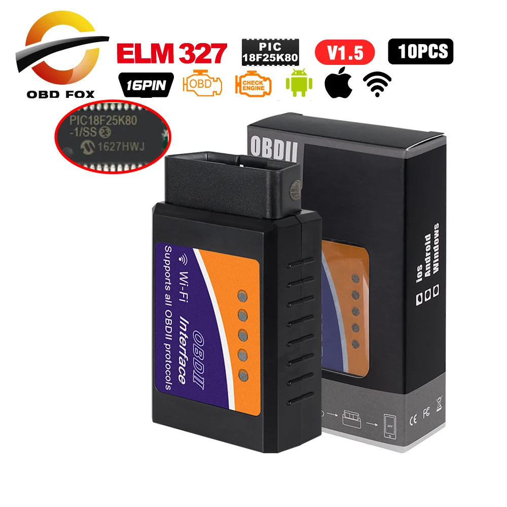 ELM 327 obd2 scanner pic18f25k80 wifi elm327 obd ii V1.5 car code