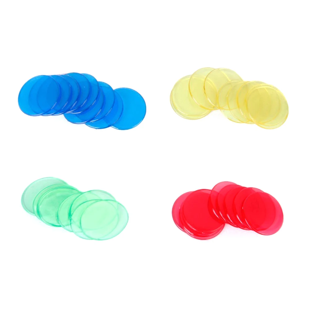 400pcs 4 Colours 3/4 Inch Pro Count Bingo Chips Markers for Bingo Game Cards
