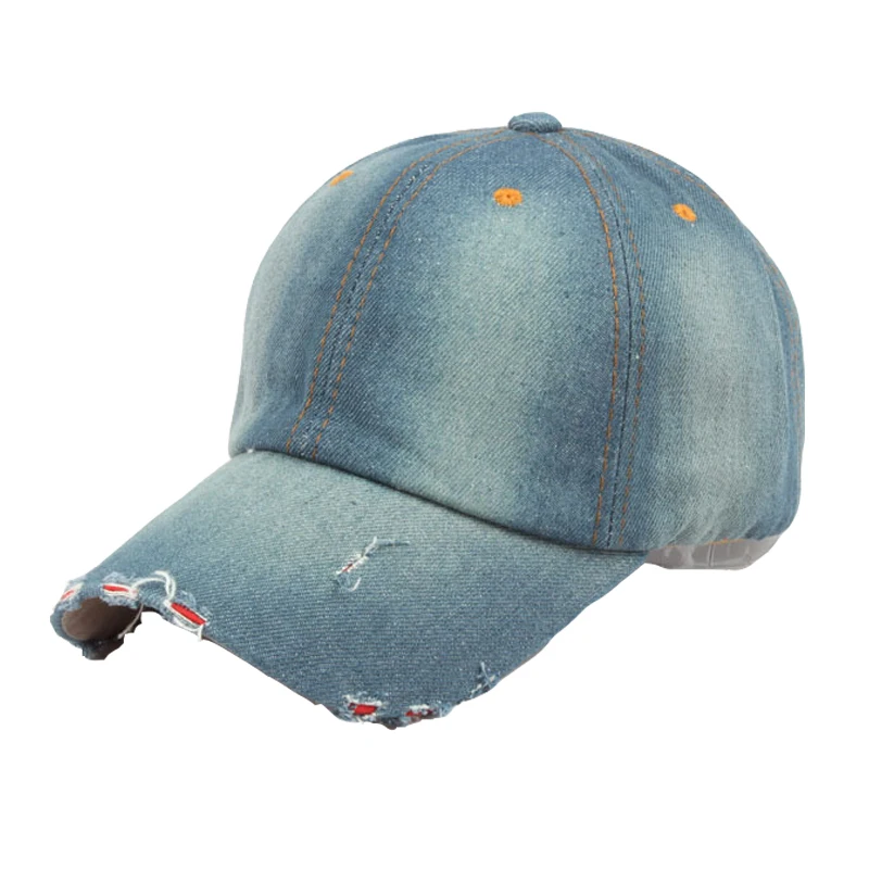 

Unisex Washed Denim Baseball Cap 100% Cotton Snapback Dad Hats Solid Color Hip Hop Bones Women Men pop Casquette