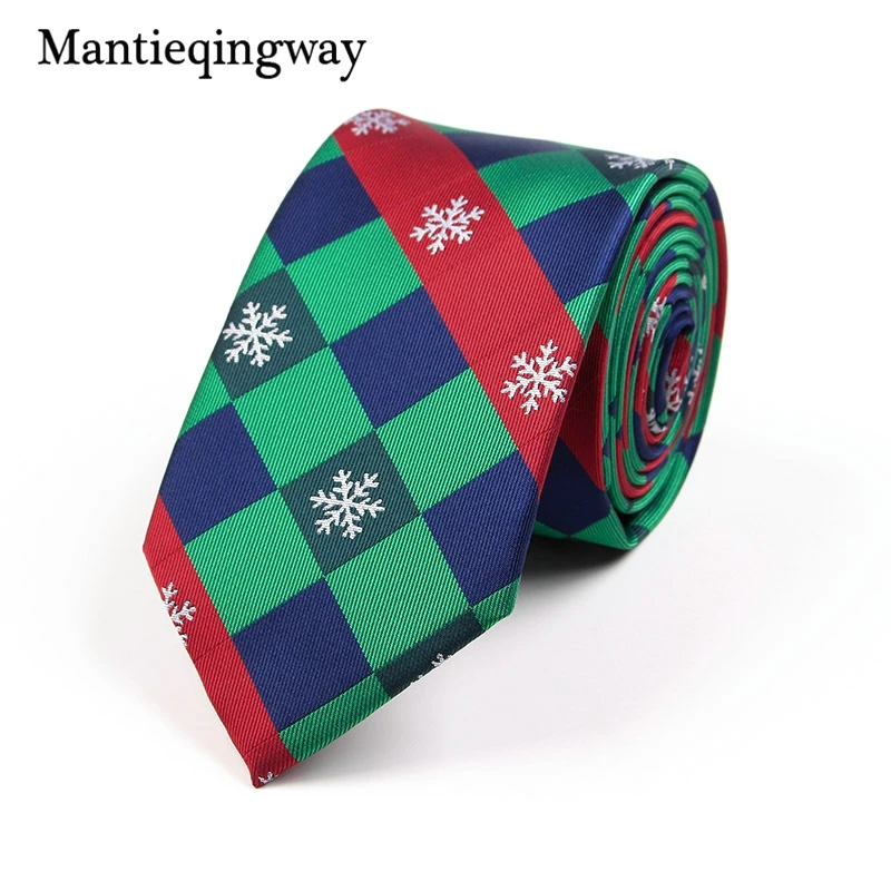 Mantieqingway, Рождественский галстук для мужчин, костюмы, дерево, снежинка, узор, галстуки, Gravatas, тонкий красный галстук для шеи, галстуки, рождественские подарки