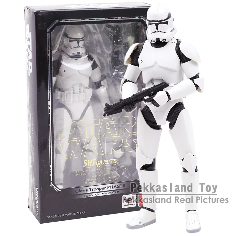 SHF Клон Trooper PHASE II/PHASE I капитан ПВХ фигурка Коллекционная модель игрушки - Цвет: Белый