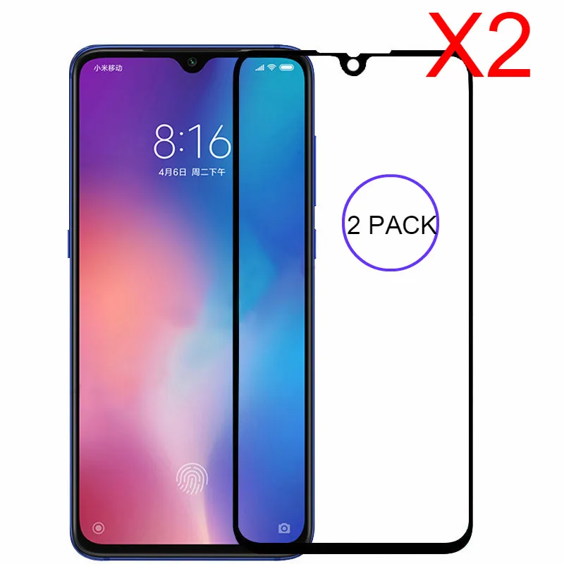 

2Pcs Full Tempered Glass for Xiaomi Mi 9 mi 9SE Poco F1 Screen Protector for Xiaomi mi 8 lite A1 A2 Play Protective Glass Film