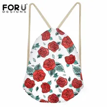 FORUDESIGNS/женский рюкзак Sack Run для розами, модная сумка на шнурке, повседневные пляжные рюкзаки из полиэстера, женские рюкзаки