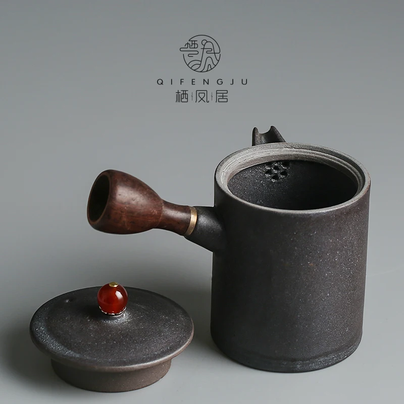  Chinese quick guest cup one pot teapot two glazes portable travel kungfu Japanese teaware coarse po