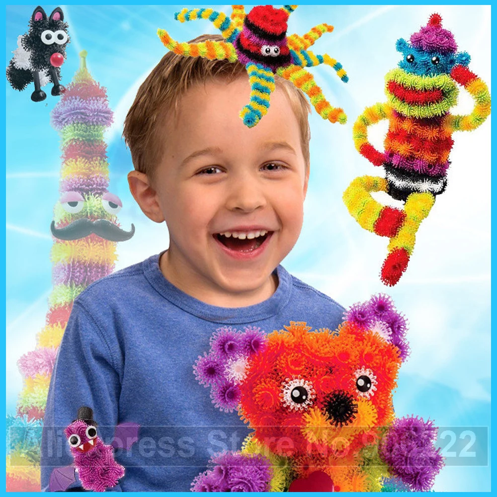 

406PCS/Set Assemble 3D Puzzle DIY Puff Ball Squeezed Ball Creative Thorn Ball Creative Handmade Educational Toys Without Box