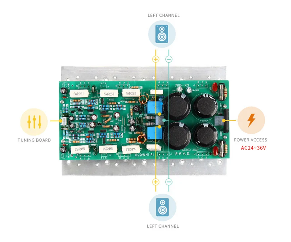 AIYIMA SanKen1494/3858 Плата усилителя мощности 450 Вт+ 450 Вт 2,0 стерео канальный усилитель моно 800 Вт аудио усилитель плата AC24-36V