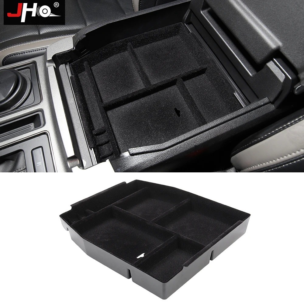 

JHO Front Central Armrest Storage Box For Ford F150 Raptor 2015-2019 2016 2017 2018 Truck Container Pickup Interior Accessories