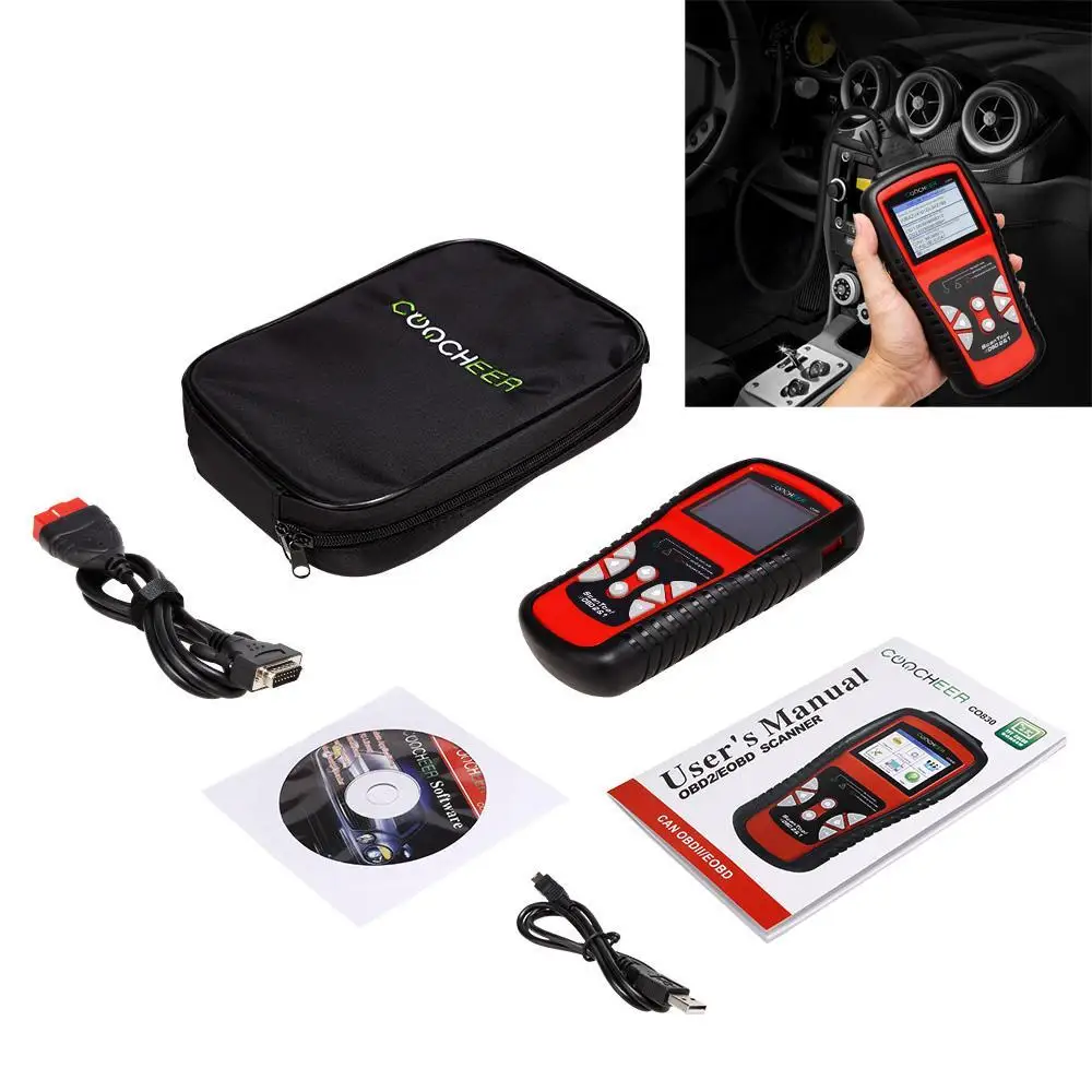 OBD Scan Tool OBDII EOBD Car 8.018.0V (Via Vehicle Battery) Black