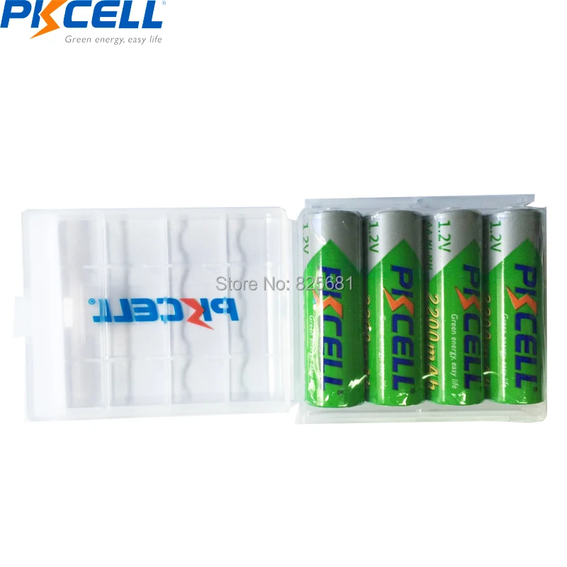 4 шт. PKCELL никель-металл-гидридного AA 1 2 V низкая степень самостоятельной разрядки