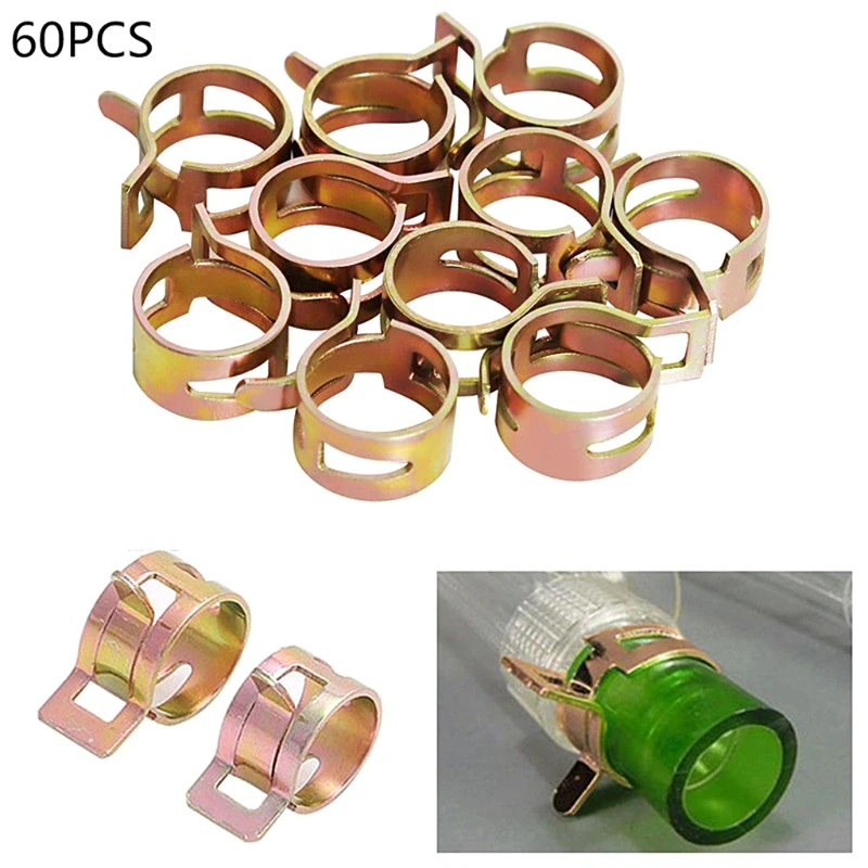 

YOFE 60Pcs Auto Car Spring Clip Fuel Oil Water Hoes Pipe Tube Clamp Fastener 6 Sizes