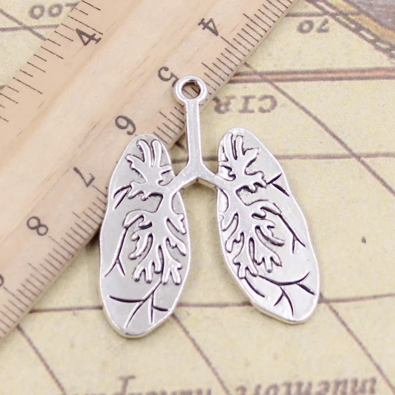 

10pcs Charms lung respiratory system 39x30mm Tibetan Silver Plated Pendants Antique Jewelry Making DIY Handmade Craft