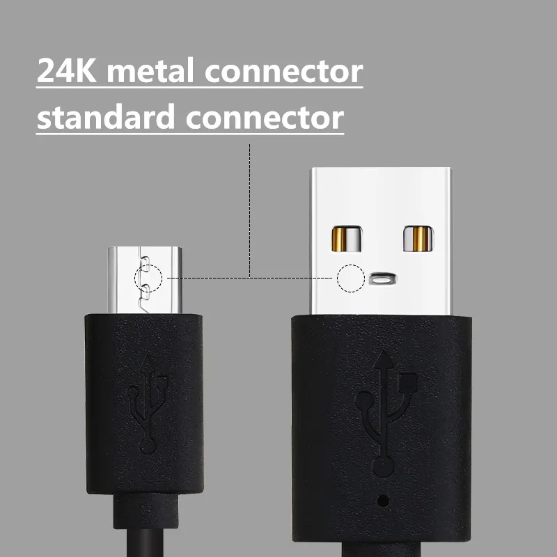 100 шт./лот Micro USB кабель высокоскоростной USB 2,0 A штекер для Micro B кабель для синхронизации и зарядки для samsung Xiaomi Honor Android