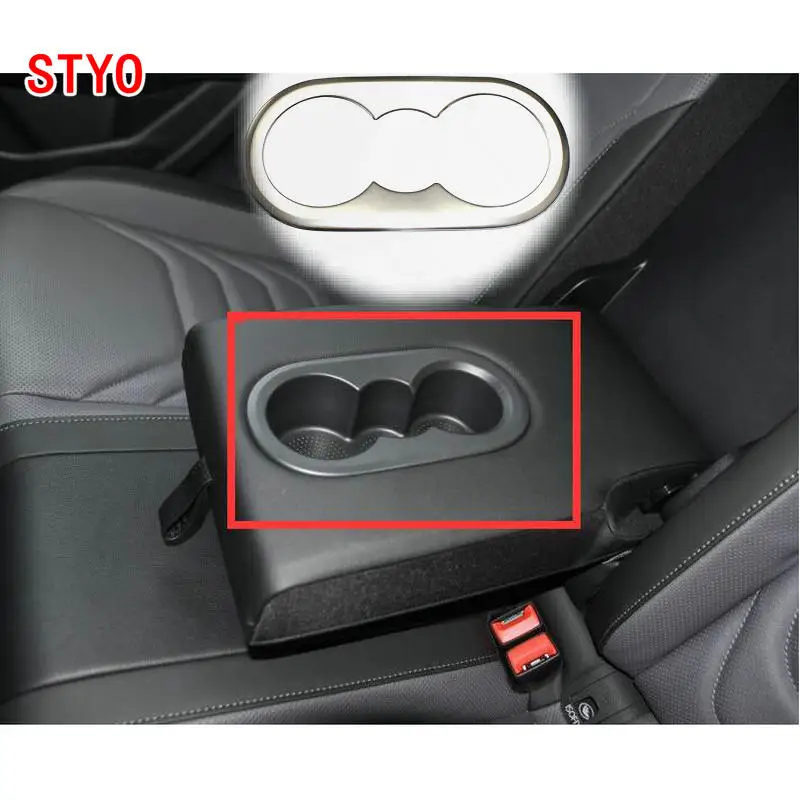 

STYO For VW Jetta MK7 2019 stainless steel Interior Rear Seat Water Cup Holder Cover Trim