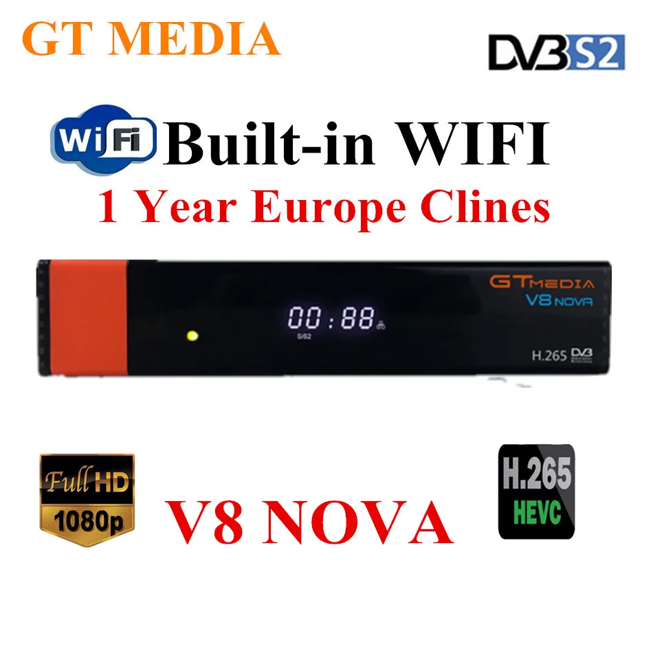 

GTMedia V8 Nova Full HD DVB-S2 Satellite Receiver 1 Year Europe Cccam lines Same Freesat V9 Super Upgrade From Freesat V8 Super