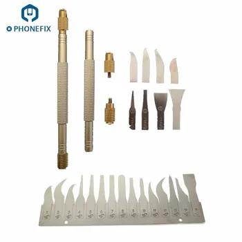 

PHONEFIX Chip Repair Removing Handle Pen With Thin Repalcaeable Blades Motherboard Glue Scraper Chip Cutting Cleaning Set
