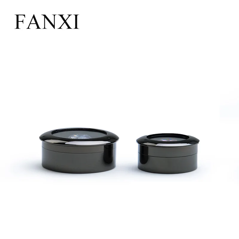 Шкатулка для ювелирных изделий FANXI черный металлический бокс с круглой дугой