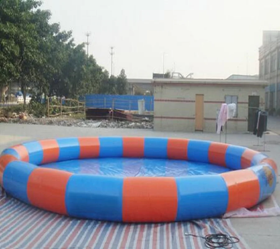 Popular orange PVC large inflatable adult swimming pool,round