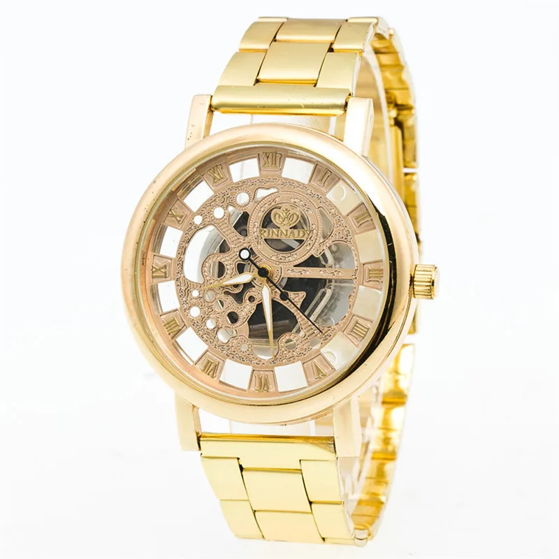 Luxury Mens Watches Unisex Women Classic Golden Stainless Steel