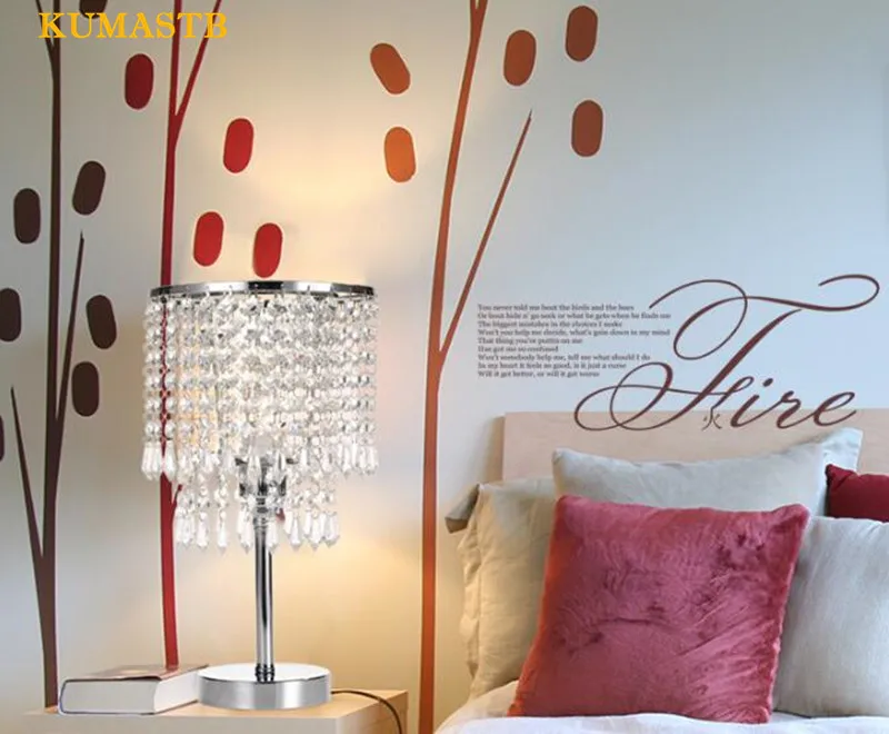 Европейский кристалл спальня прикроватная настольная лампа Ресторан украшения затемнения настольная лампа креативная Мода Кристалл
