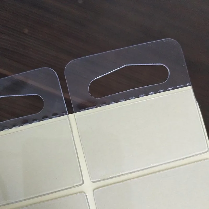 

High quality Self Adhesive Hang Sell Tabs 350micron, with hole 100pcs
