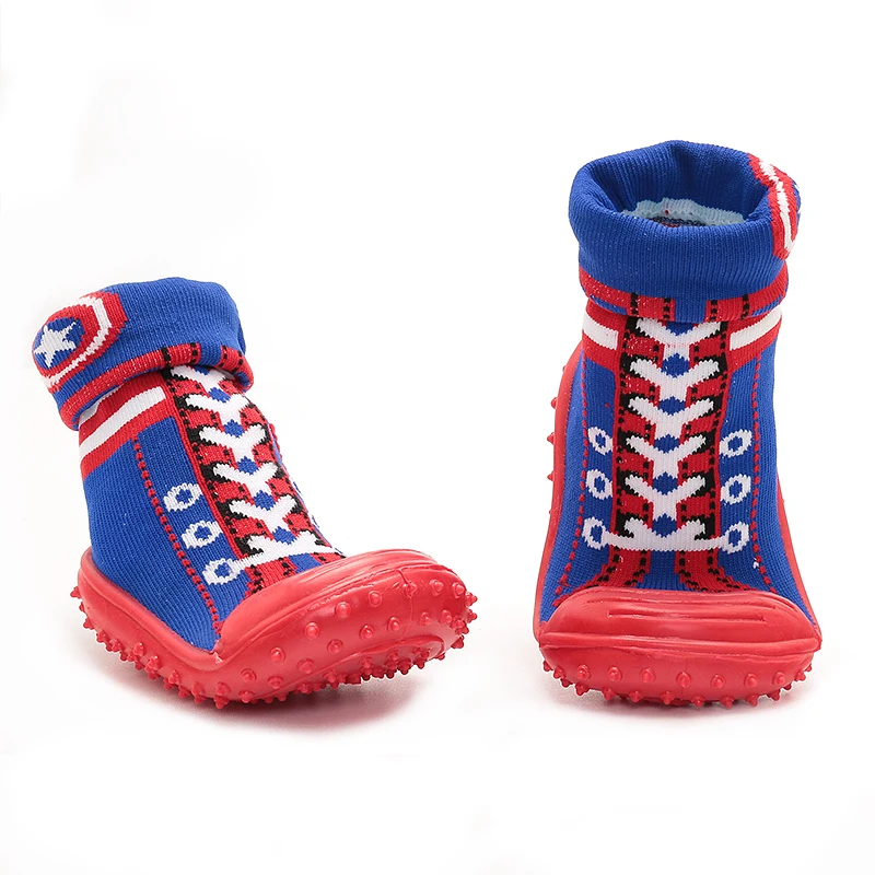 KiDaDndy/Обувь для малышей носки с мягкой подошвой для малышей с резиновой подошвой; носки-тапочки для малышей нескользящие носки с манжетами; домашняя обувь для младенцев; Ws936LLR