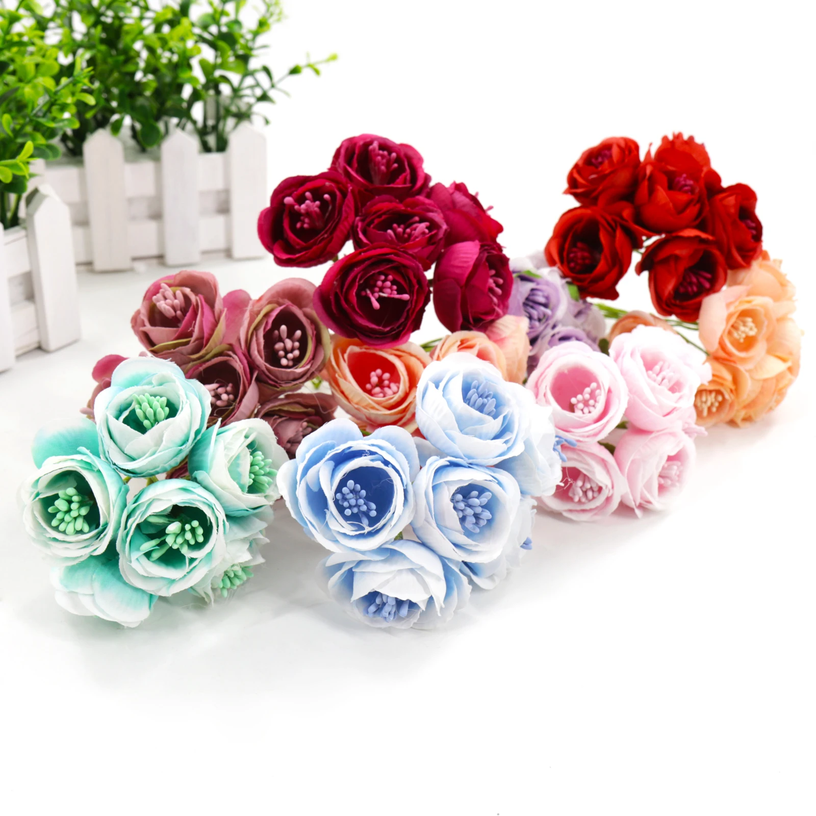 1 Bundle 3.5cm Artificial Flowers Simulation DIY Small Silk Cloth Roses