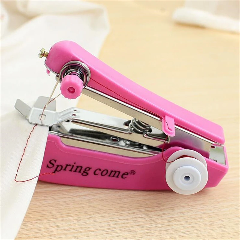 GiWuh Handheld Sewing Machine Mini Handy Portable Sewing Machine Quick Repairing for Clothing Curtain DIY Crafts Black Household and Travel Use