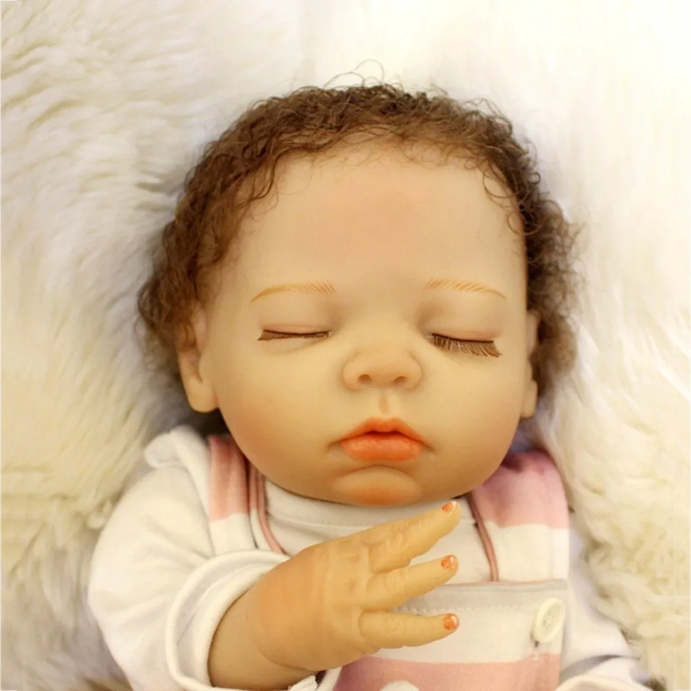 18inch Silicone Reborn Lifelike Sleeping Baby Doll Kids Playmate Gift for Girls Baby Alive Soft Toys for Bebe Reborn Toys