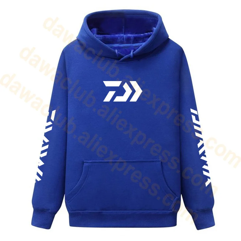 New Daiwa Winter Fleece Fishing Clothing Hooded Fishing Jacket Outdoor Sport Hiking Fishing Hoodie Clothes Sweater S-5XL